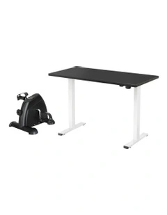 Electric Standing Desk with Mini Pedal Exercise Bike in Black