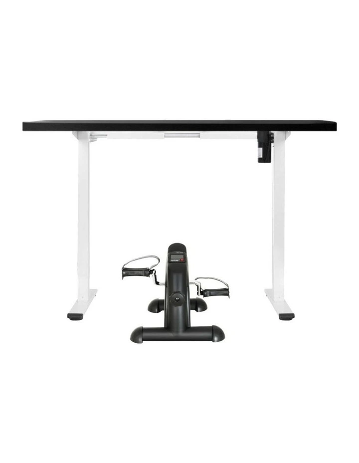 Electric Standing Desk with Mini Pedal Exercise Bike in Black image 2