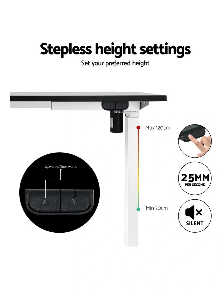Electric Standing Desk with Mini Pedal Exercise Bike in Black image 7