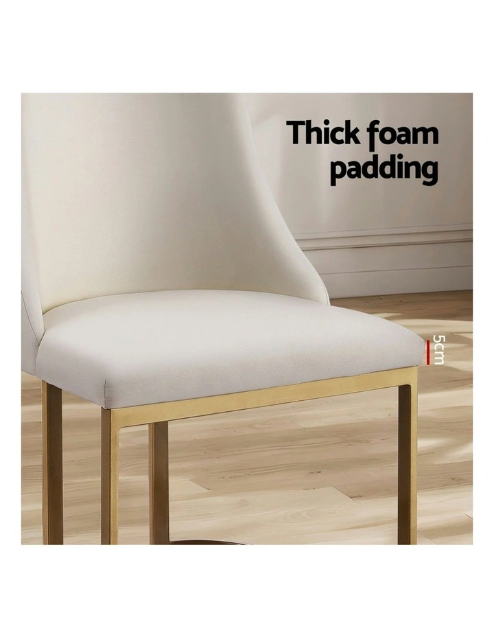 Dining Chairs Linen Fabric Frame Set of 4 in Beige image 7