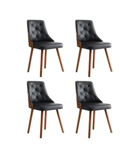 Dining Chairs 1 Set of 4 in Black