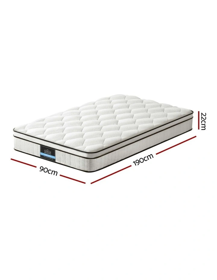 Single Size Mattress 22cm in White image 4