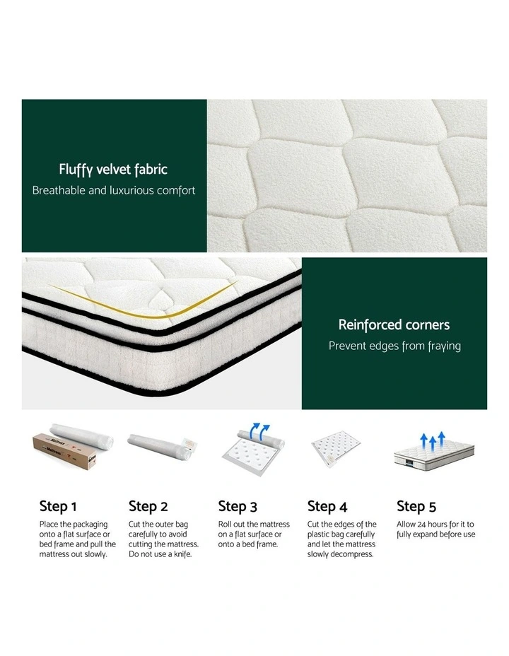 Single Size Mattress 22cm in White image 7