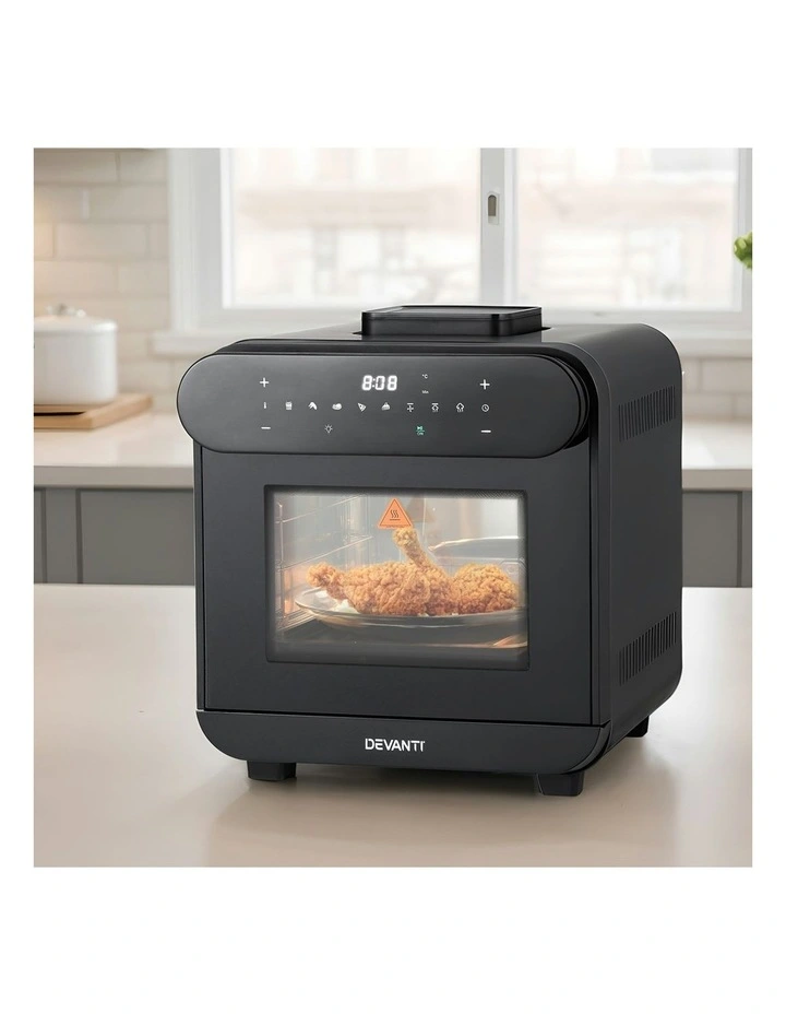 Steam Air Fryer Oven (15L W/ LCD Touch 1600W) in Black image 3