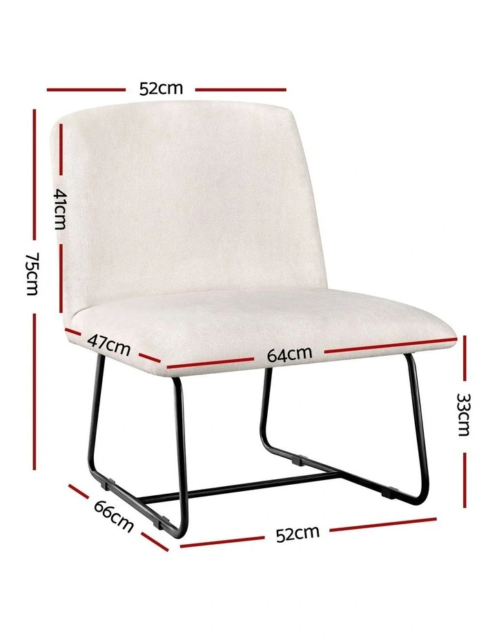 Accent Armchair Cross Leg in Beige image 4