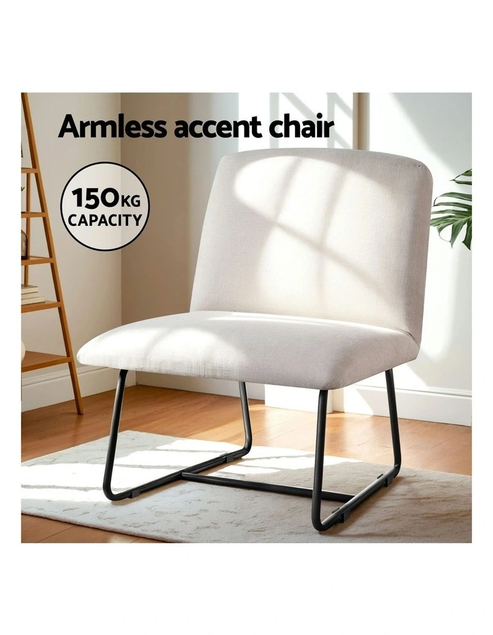 Accent Armchair Cross Leg in Beige image 5