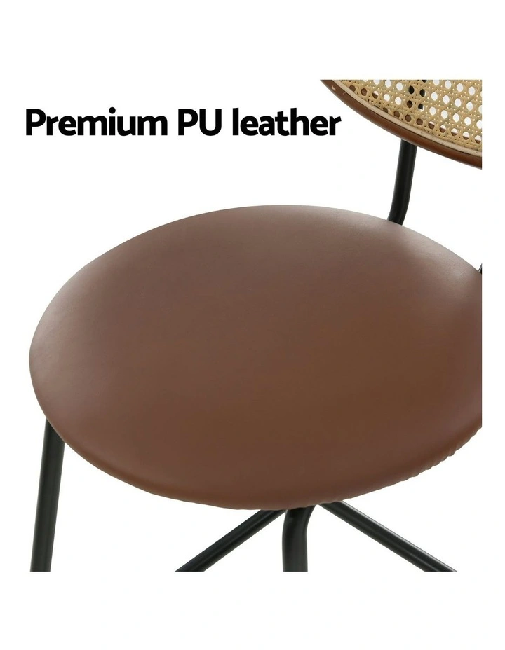 4x PU Leather Stools Bar Stools in Brown image 6