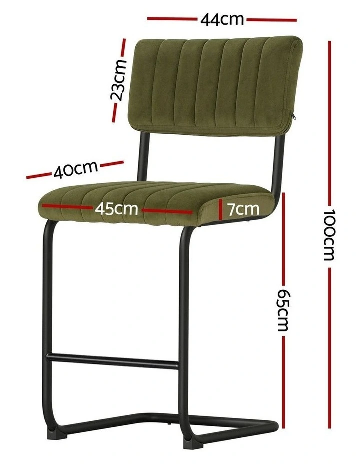 Bar Stools Velvet Chairs x4 in Green image 4