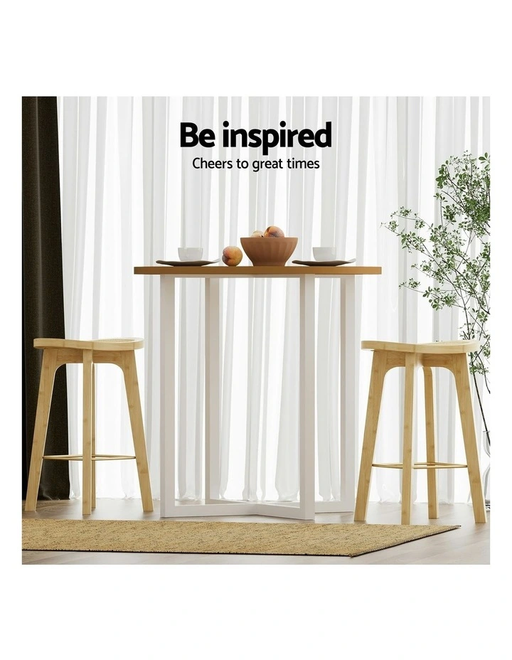 4x Bamboo Rattan Bar Stools in Brown image 7