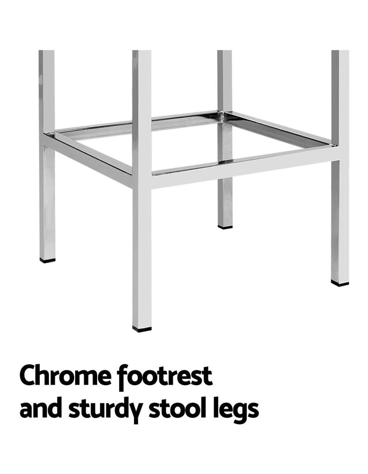 Leather Padded Metal Bar Stools in White image 7