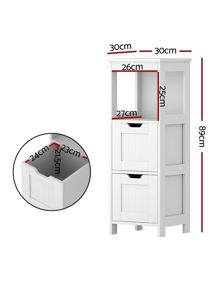 Bathroom Storage Cabinet 89cm in White image 4