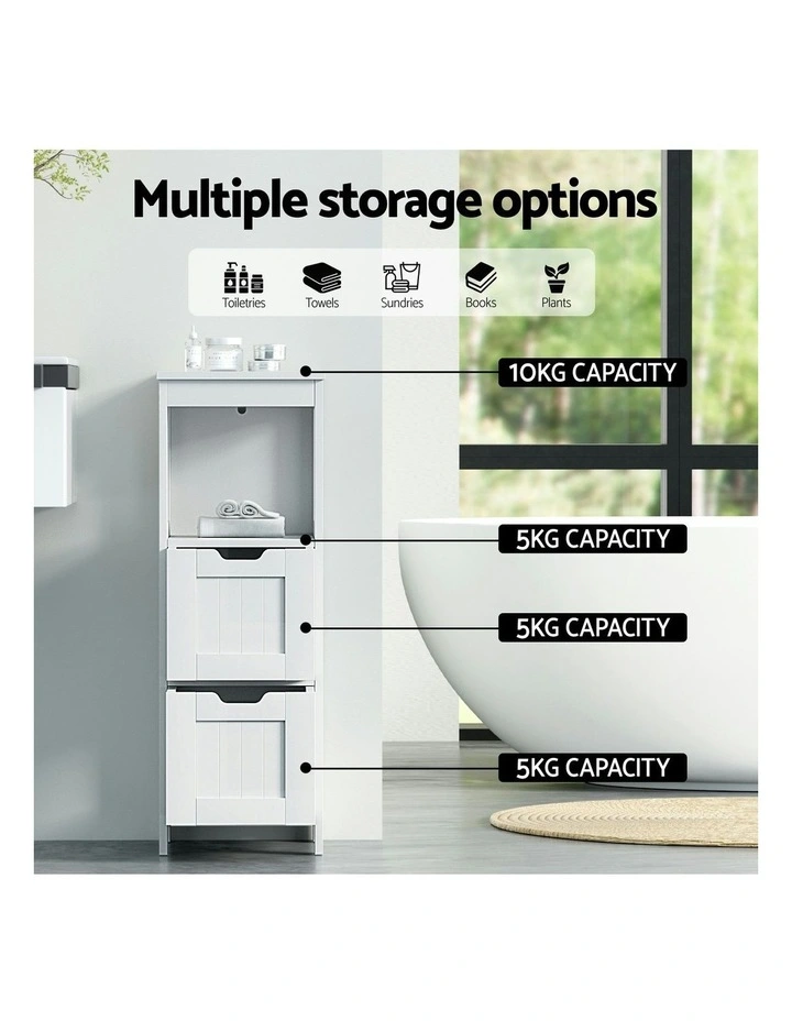 Bathroom Storage Cabinet 89cm in White image 5