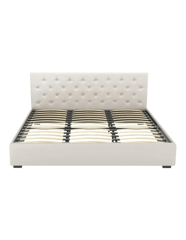 King Size Bed Frame in Beige image 1