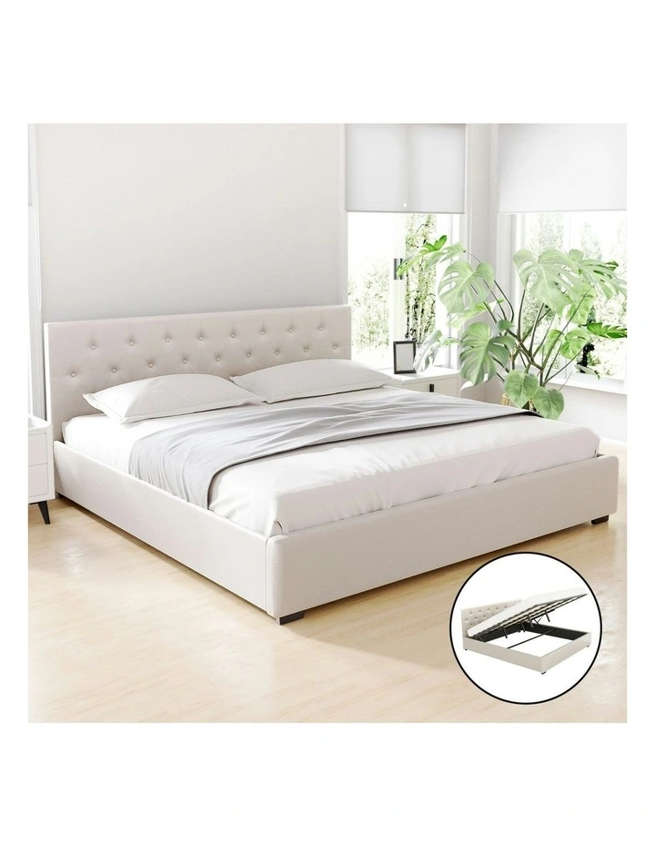 King Size Bed Frame in Beige image 3