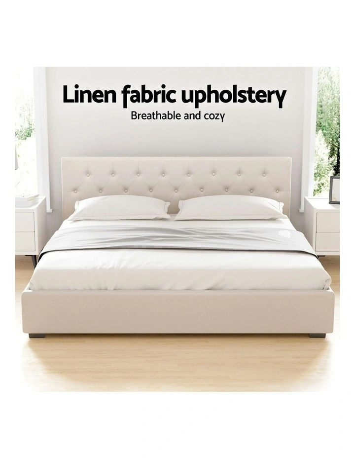 King Size Bed Frame in Beige image 6