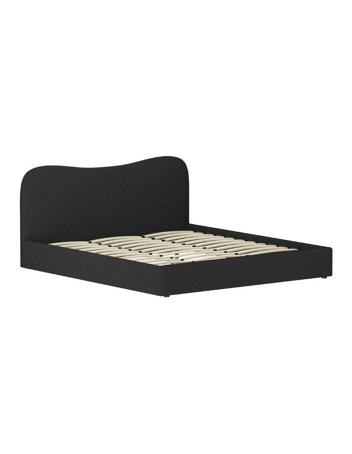 King Size Boucle Bed Frame in Black image 1