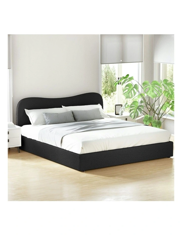 King Size Boucle Bed Frame in Black image 3