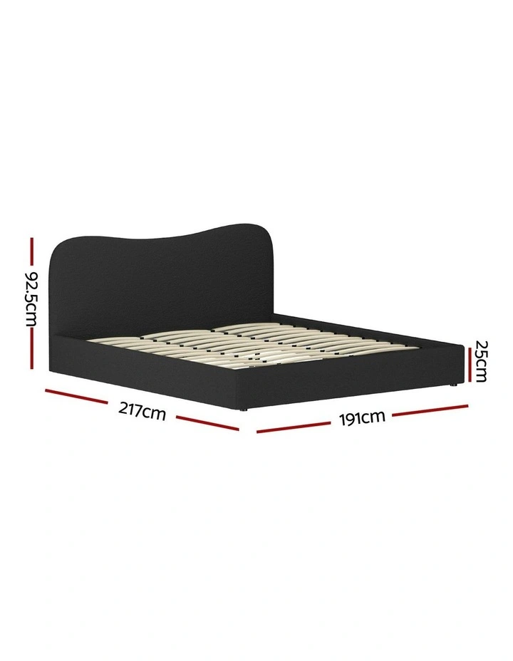 King Size Boucle Bed Frame in Black image 4