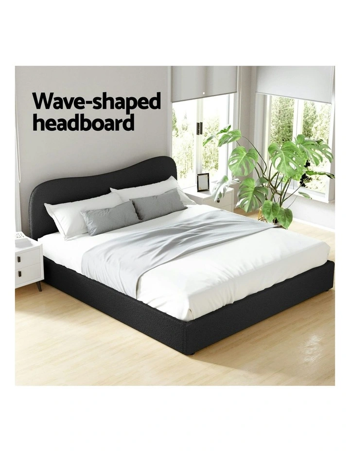 King Size Boucle Bed Frame in Black image 6