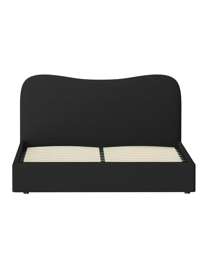 Queen Size Boucle Bed Frame in Black image 2