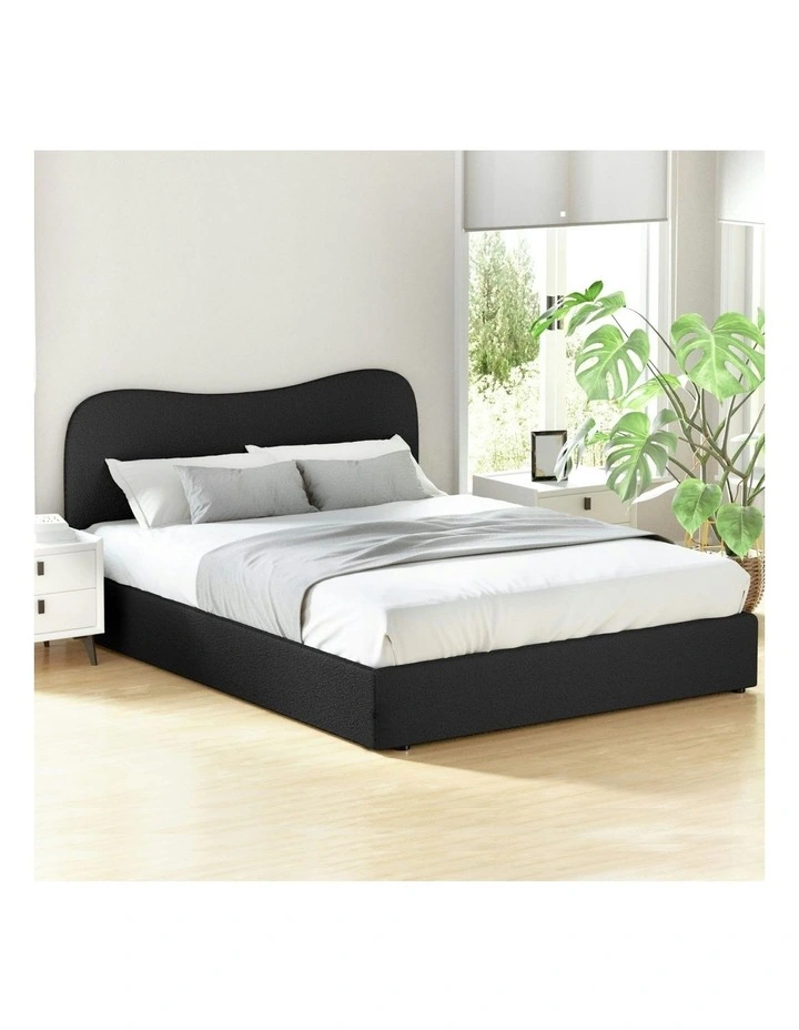 Queen Size Boucle Bed Frame in Black image 3