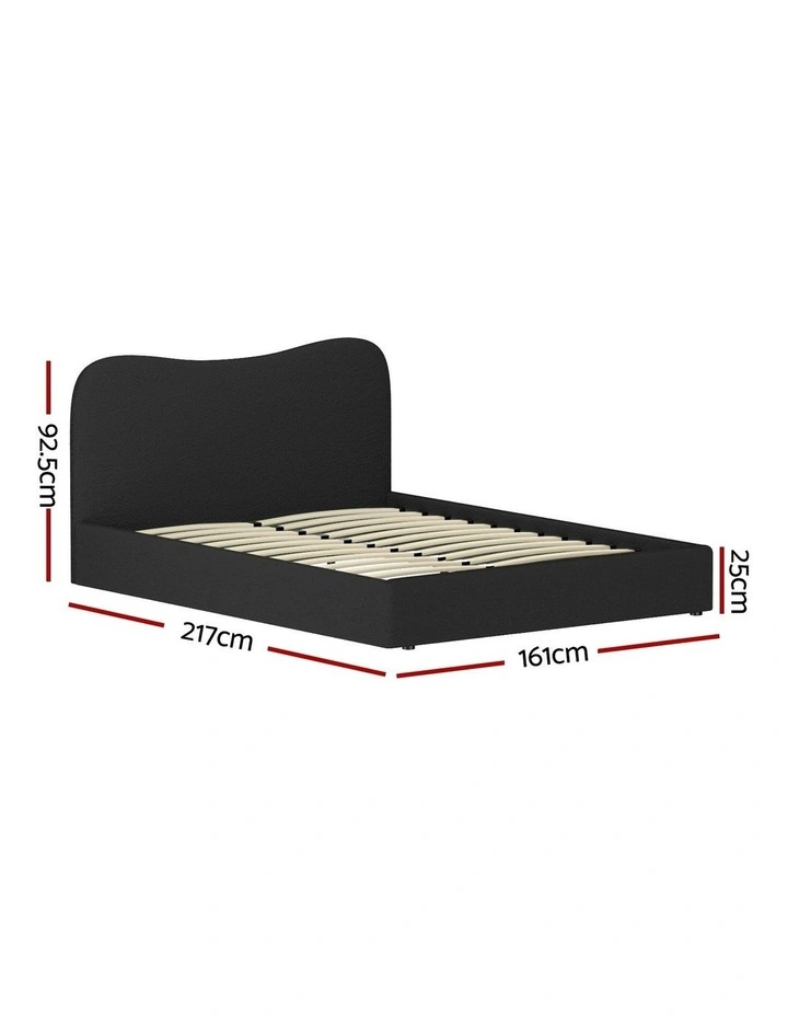 Queen Size Boucle Bed Frame in Black image 4
