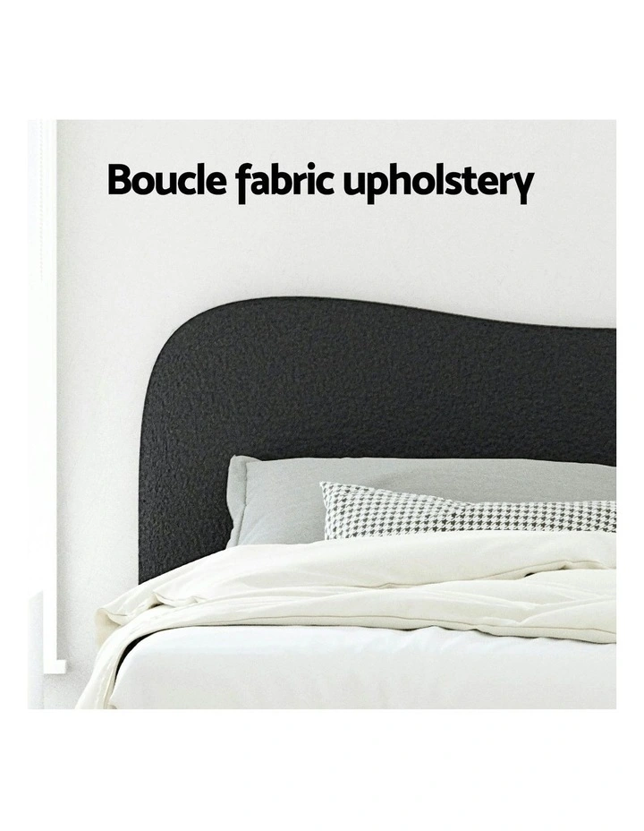 Queen Size Boucle Bed Frame in Black image 5