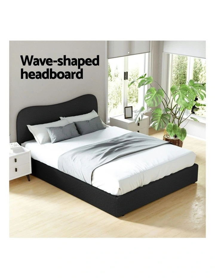 Queen Size Boucle Bed Frame in Black image 6
