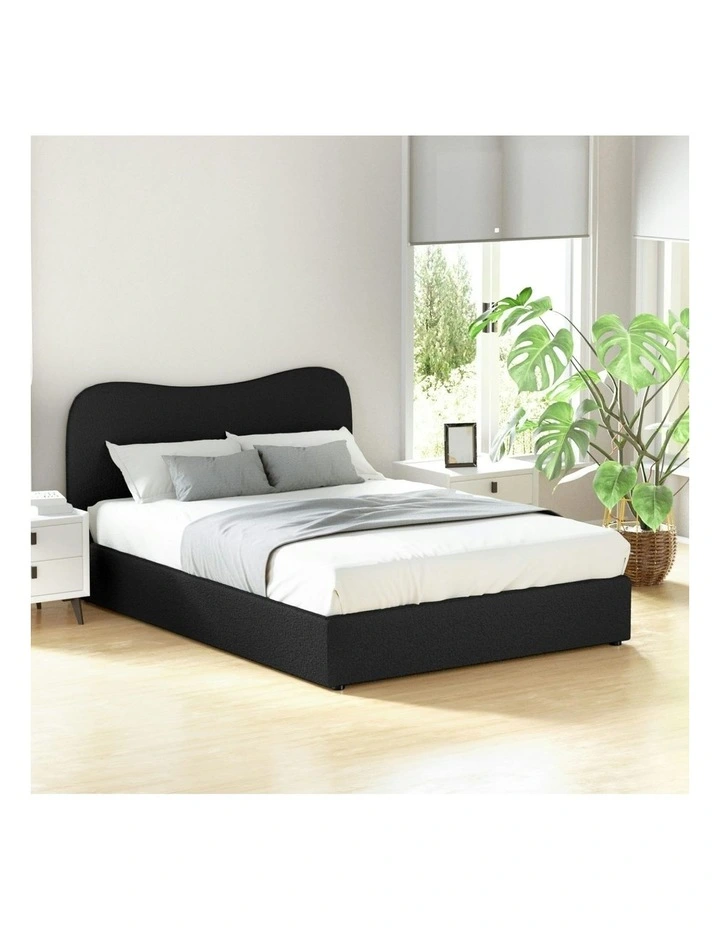 Double Size Boucle Bed Frame in Black image 3
