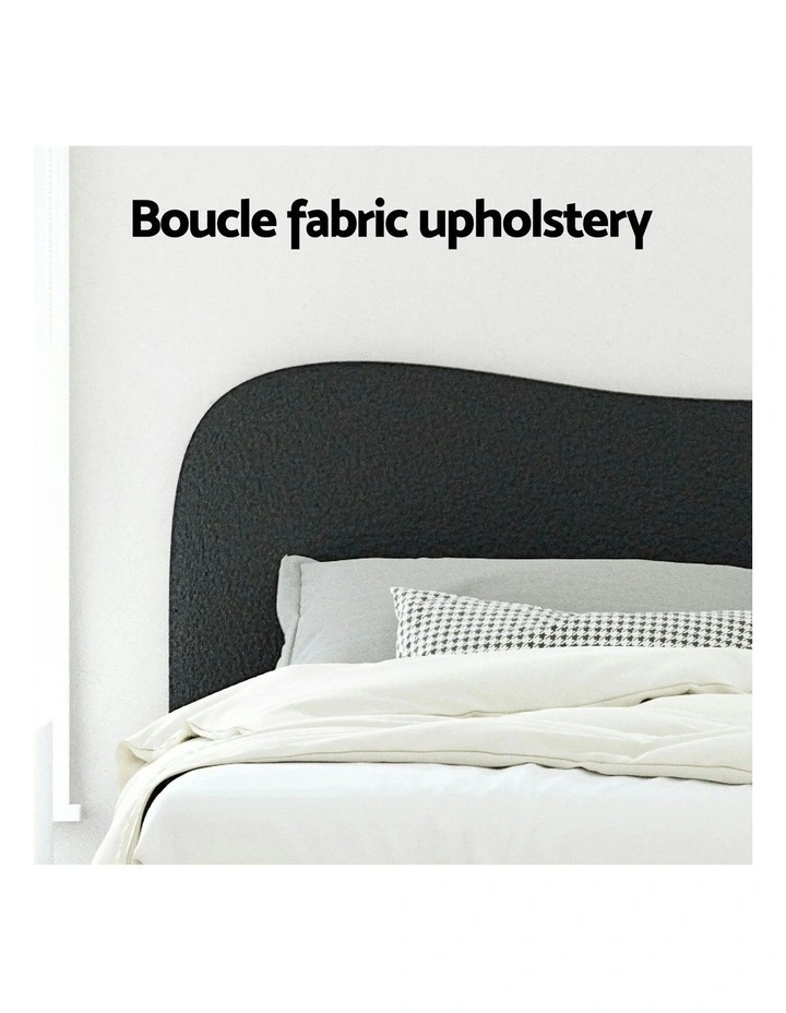 Double Size Boucle Bed Frame in Black image 5