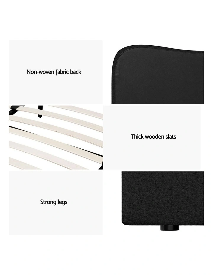 King Single Size Bed Frame in Black image 6