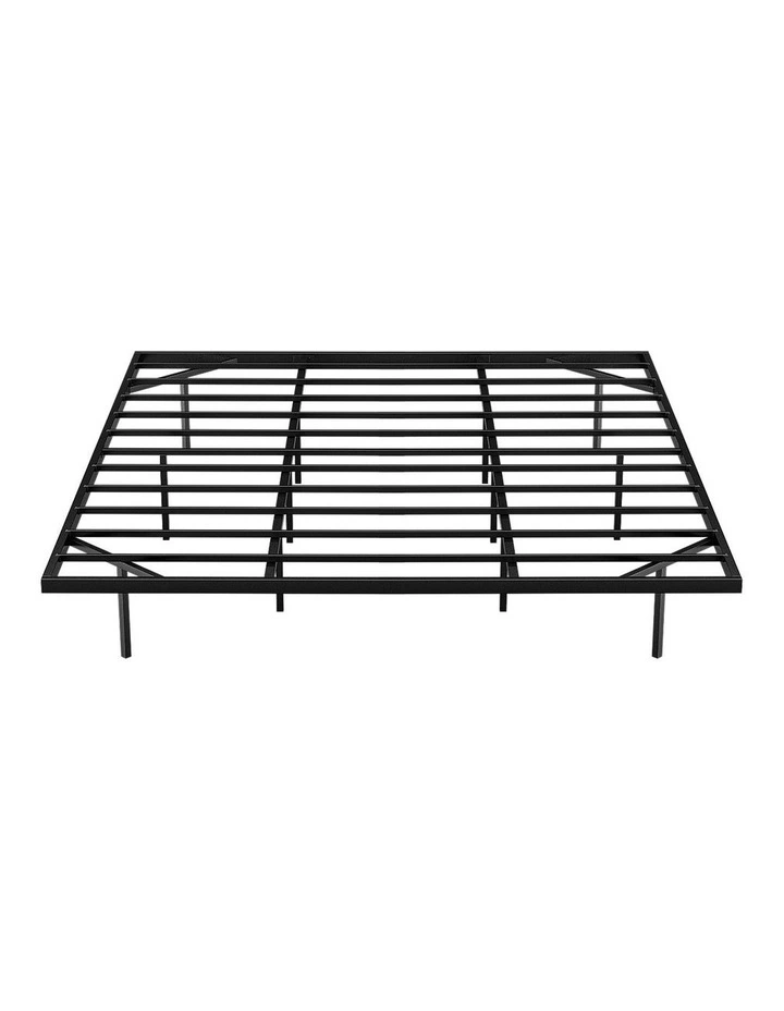 Floating Metal King Bed Frame in Black image 1