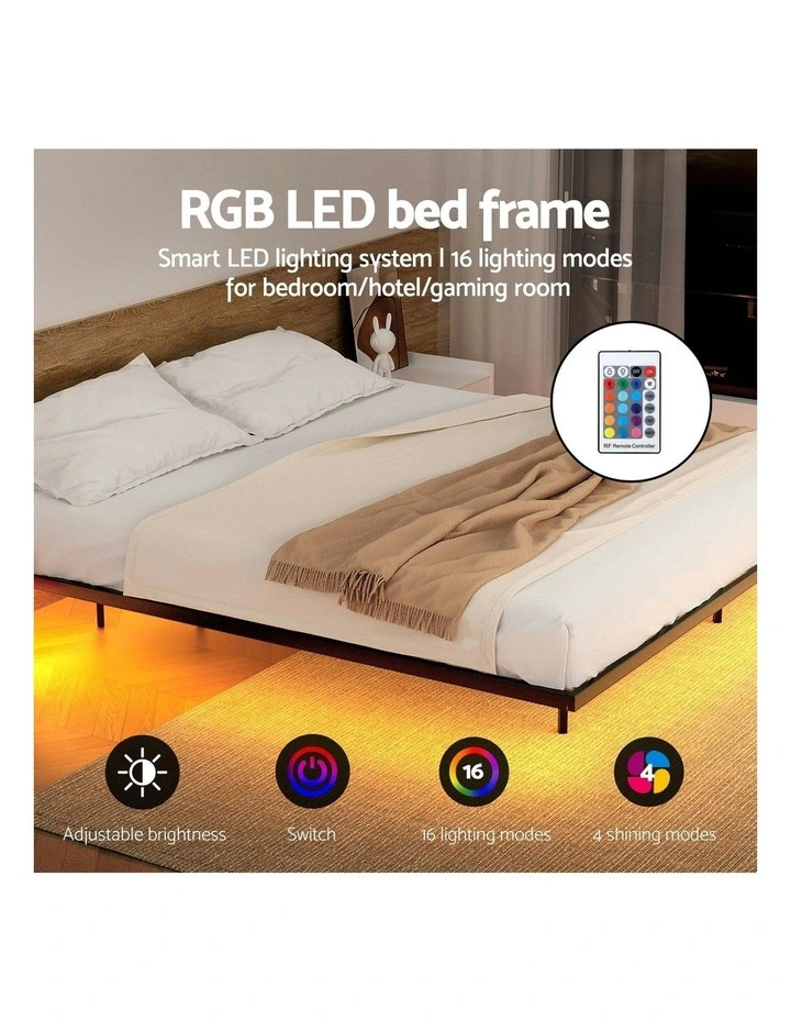 Floating Metal Bed Frame in Black image 6