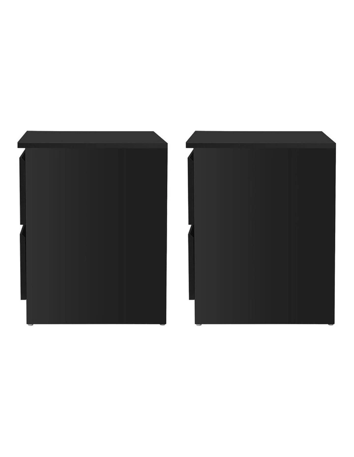 2x Pepe Bedside Table With 2 Drawers in Black image 2