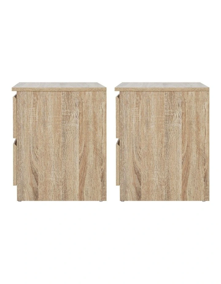 2x Pepe Bedside Table With 2 Drawers in Oak image 2