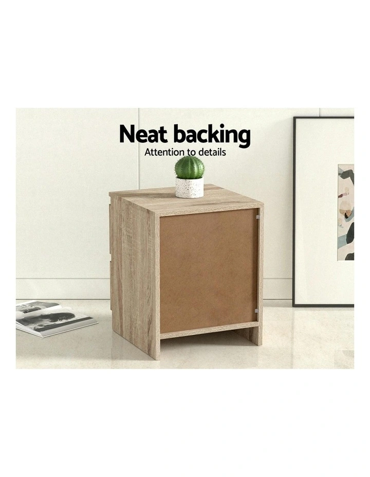 2x Pepe Bedside Table With 2 Drawers in Oak image 6