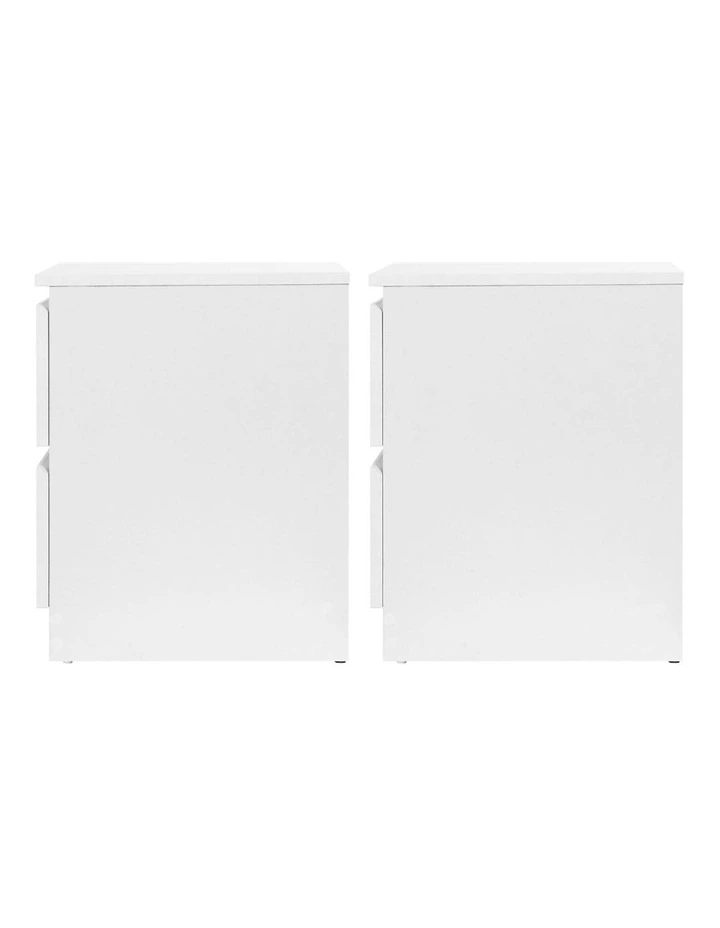 2x Pepe Bedside Table With 2 Drawers in White image 2