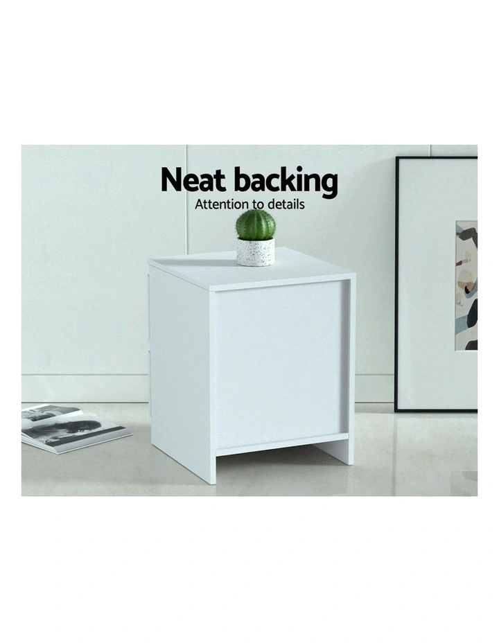 2x Pepe Bedside Table With 2 Drawers in White image 6