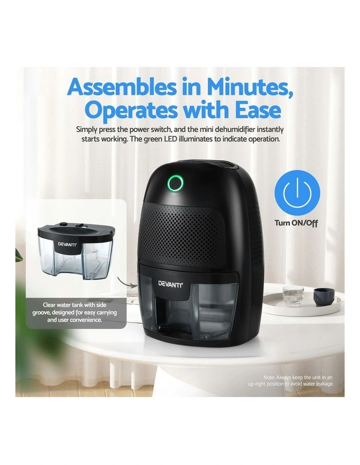 Dehumidifier Air Purifier 600ml in Black image 7