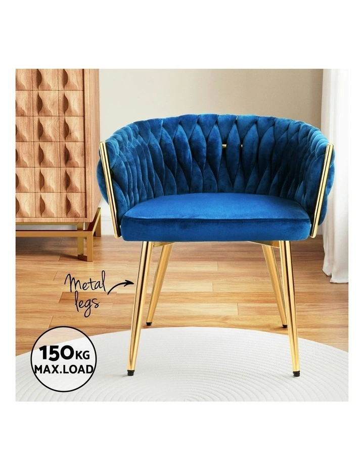1 Set of 2 Velvet Dining Chairs in Blue image 6
