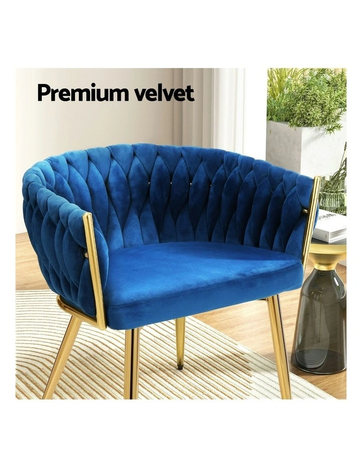 1 Set of 2 Velvet Dining Chairs in Blue image 7