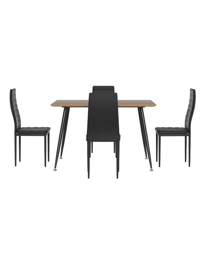 Rectangle Metal Dining Table And Chairs Set Of 4 in Black image 2