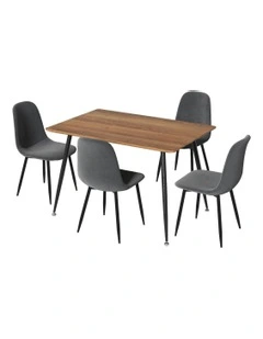 Metal Dining Table And Chairs Set Of 4 in Grey