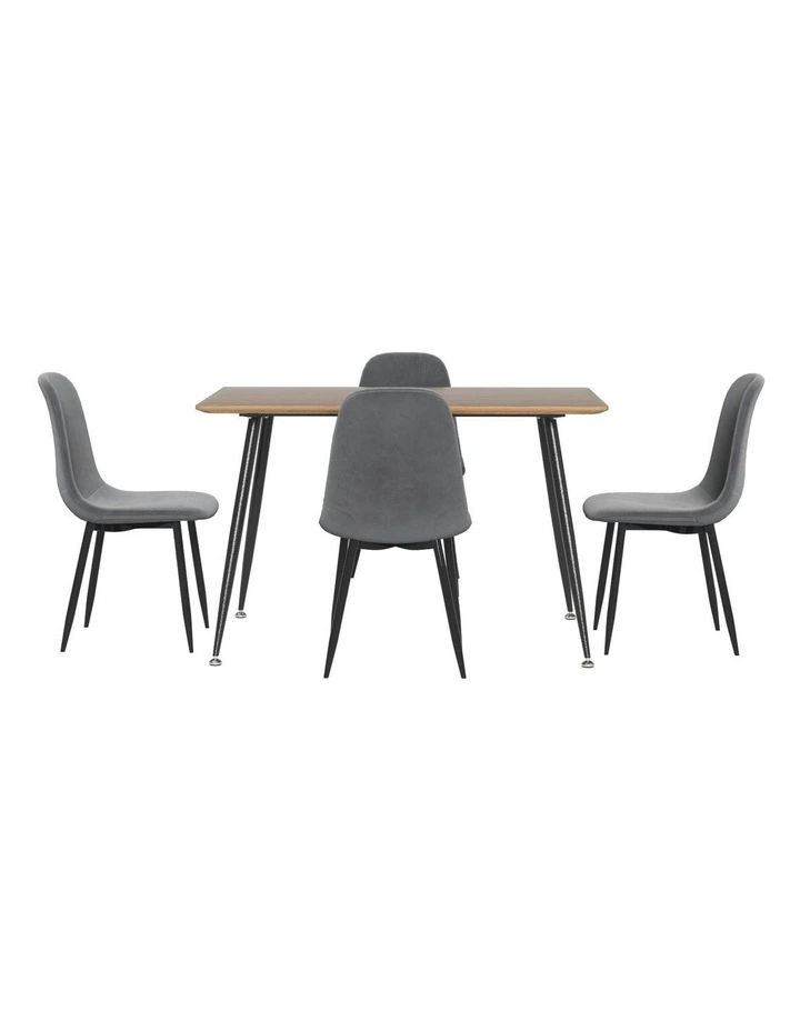 Metal Dining Table And Chairs Set Of 4 in Grey image 2