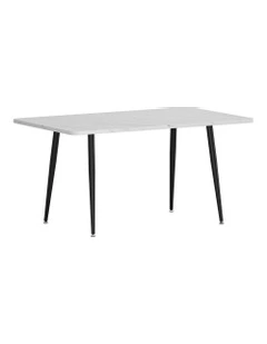 Marble Effect Dining Table 1.5M in White