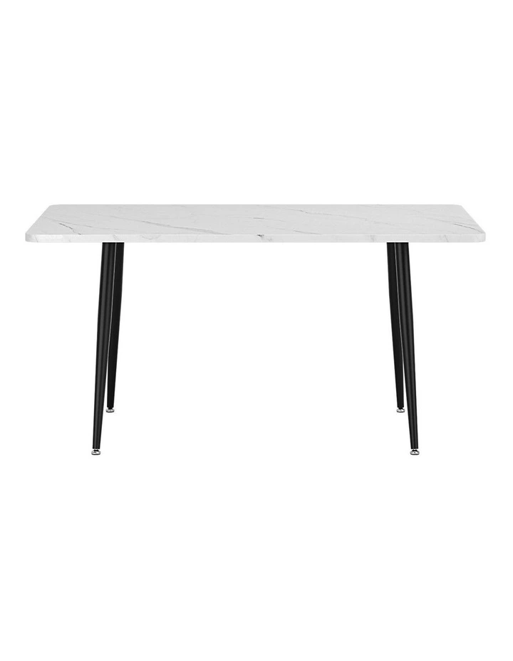 Marble Effect Dining Table 1.5M in White image 2