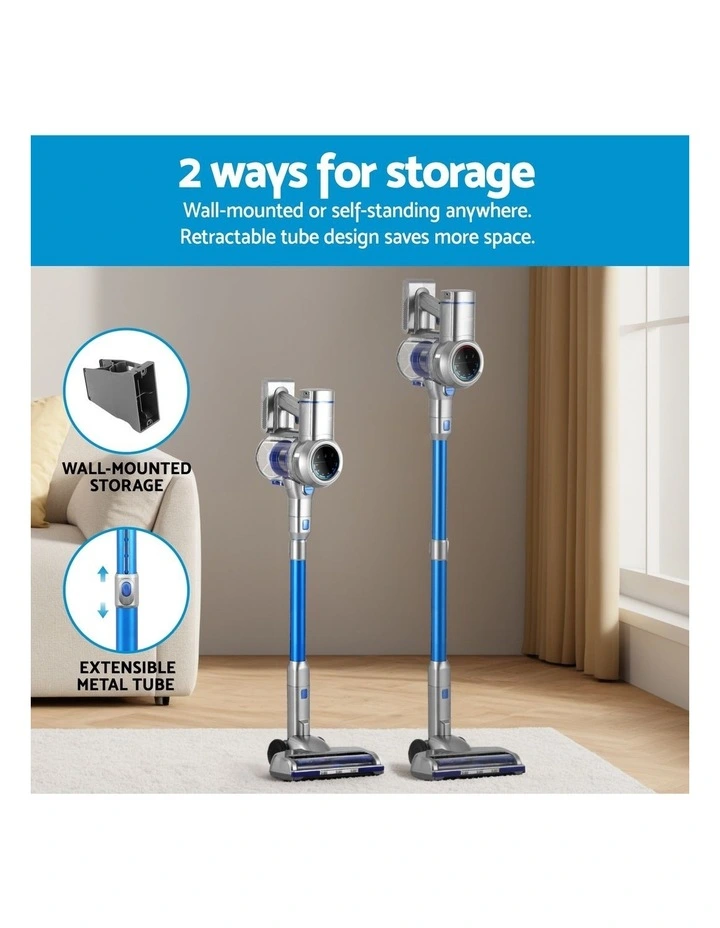 Cordless Self-Standing Stick Vacuum Cleaner 300W in Blue image 4