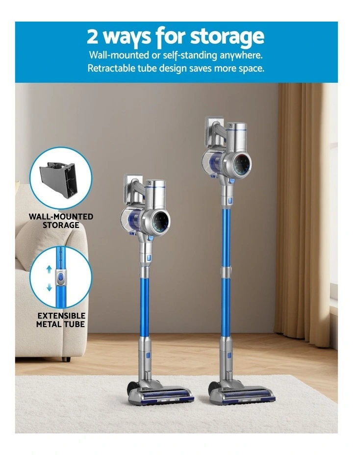 Cordless Self-Standing Stick Vacuum Cleaner 300W in Blue image 4