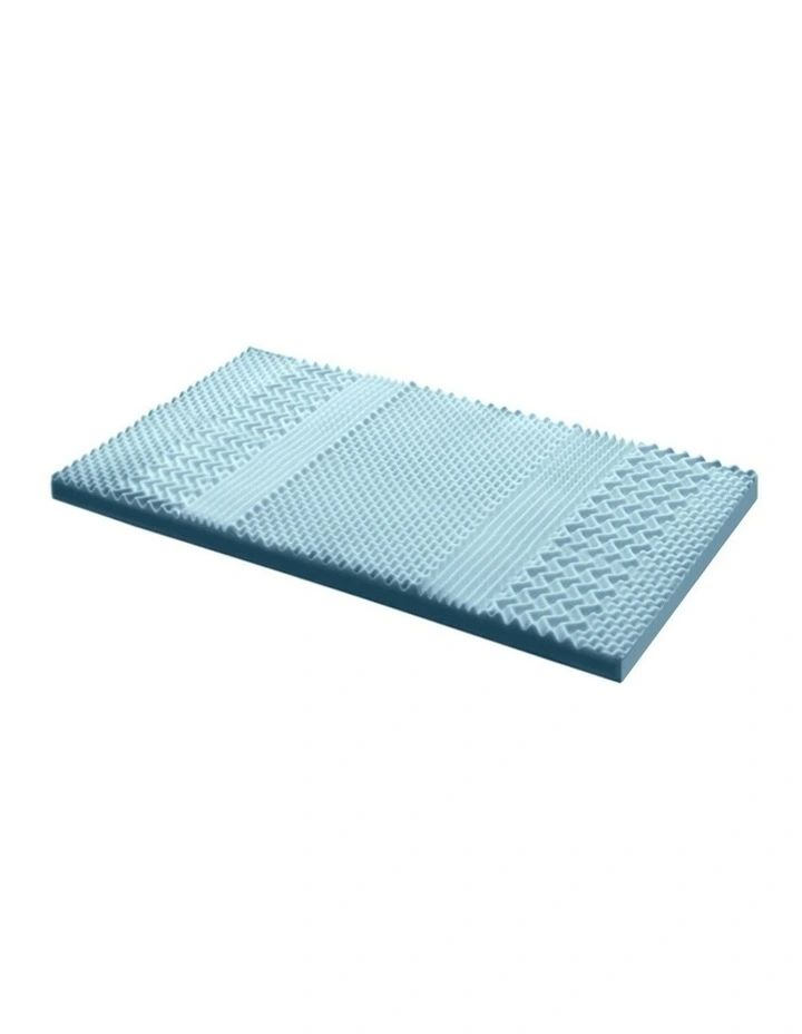 King Single Memory Foam Mattress Topper 7-Zone 8cm in Blue image 1