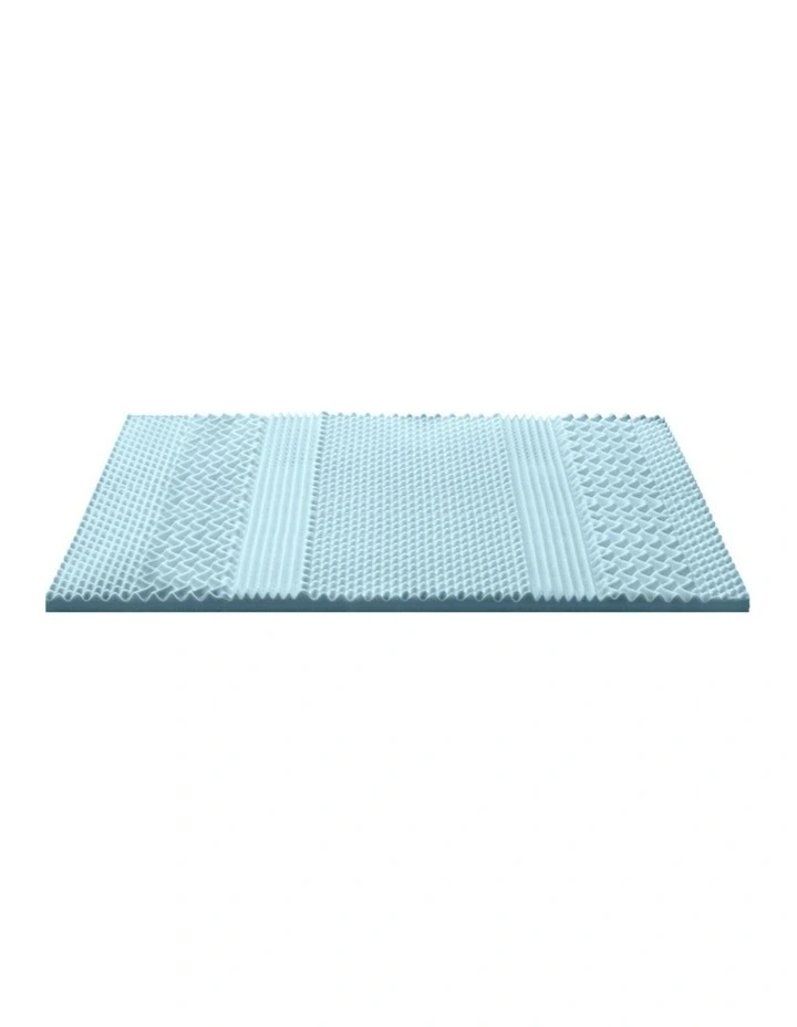 King Single Memory Foam Mattress Topper 7-Zone 8cm in Blue image 2
